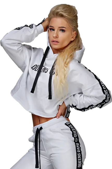 Women's Hoodie Cropped Innocent White